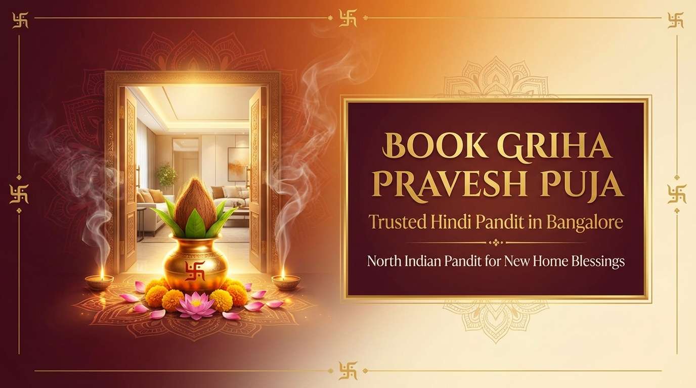 Housewarming ritual led by Hindi ritual guide for Griha Pravesh